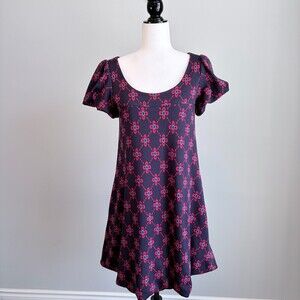 Y2K Betsey Johnson Mod 60s Dress Knit Bubble Hem Retro Doll Dress Pockets Size 8